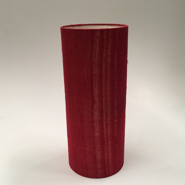 LAMPSHADE, Cylinder, Dark Red Raw Silk 30cmH